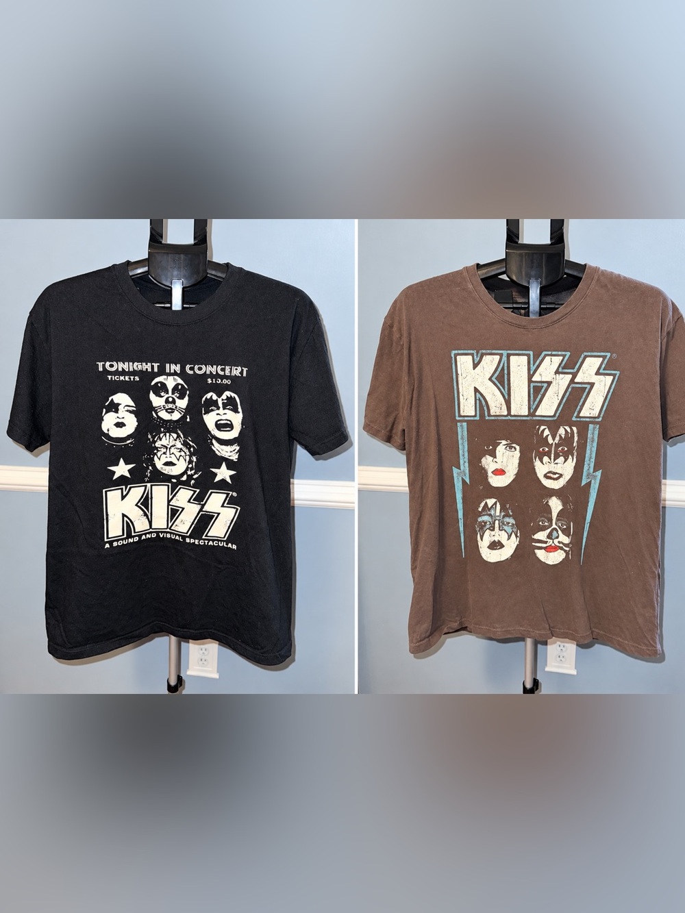 KISS Band Graphic T-Shirt Lot of 2 Black L gray XL Concert Rock Tees